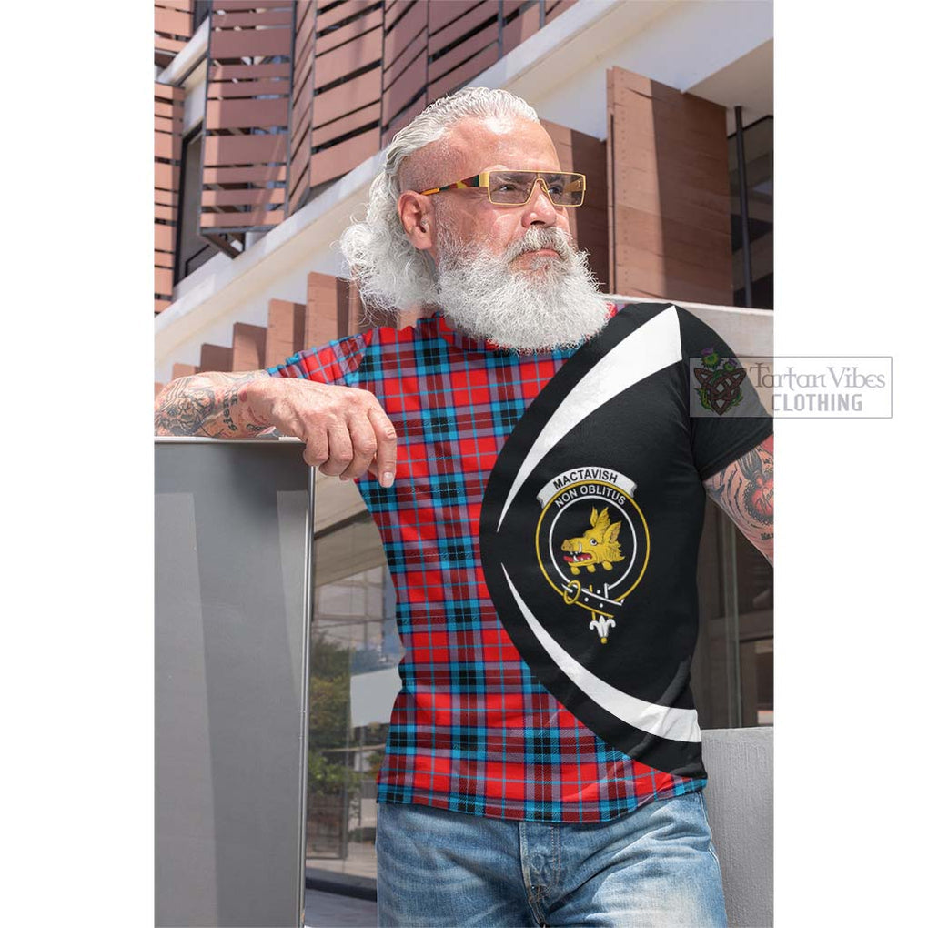 Tartan Vibes Clothing MacTavish Modern Tartan Cotton T-shirt with Family Crest Circle Style