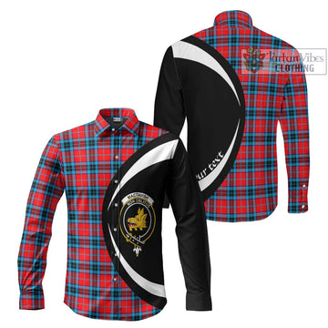 MacTavish (McTavish) Tartan Long Sleeve Button Up with Family Crest Circle Style