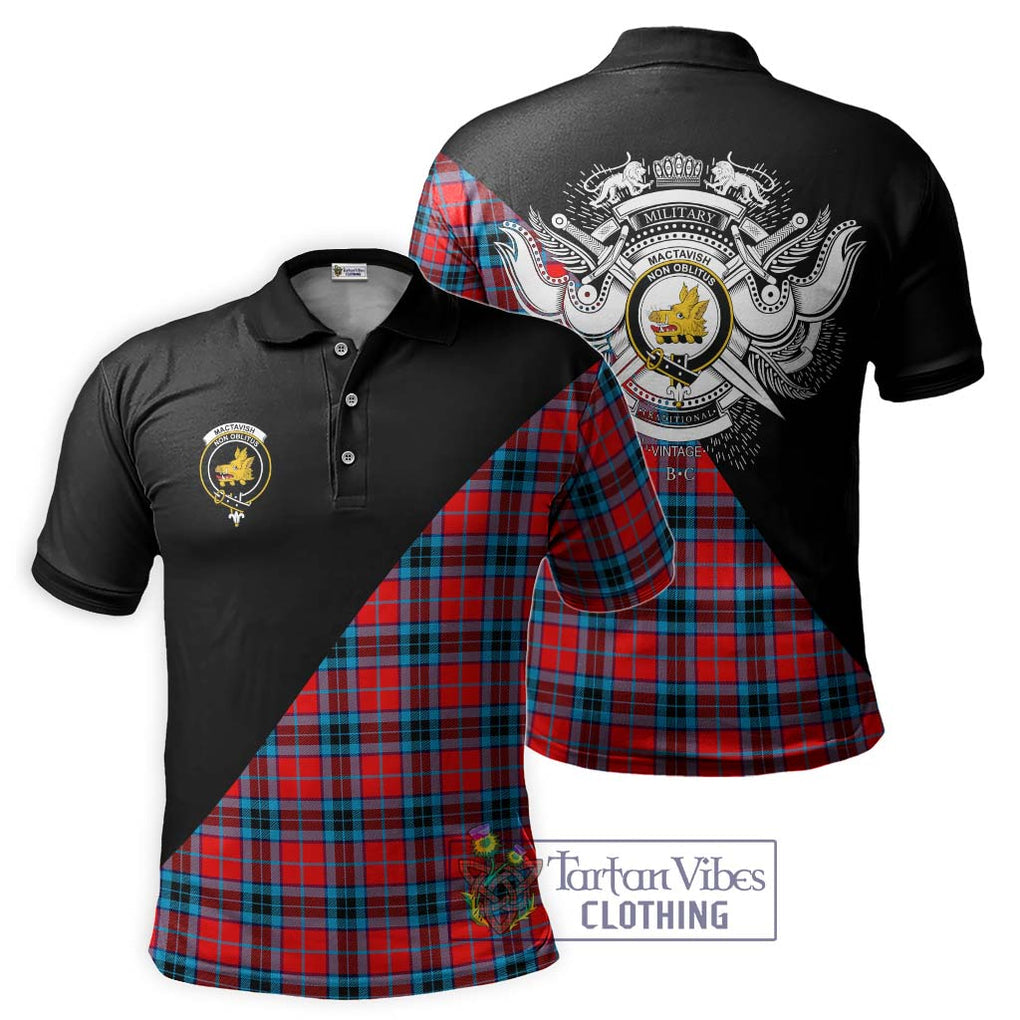 MacTavish (McTavish) Tartan Polo Shirt with Family Crest and Military Logo Style Kid - Tartanvibesclothing Shop