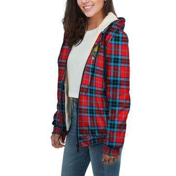 MacTavish (McTavish) Tartan Sherpa Hoodie with Family Crest
