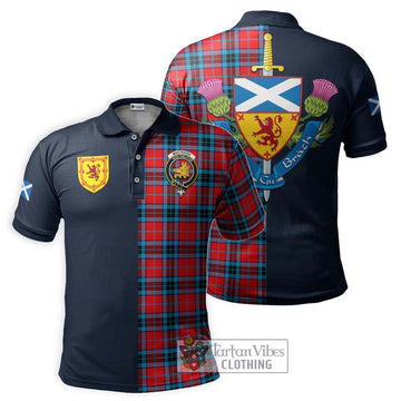 MacTavish (McTavish) Tartan Polo Shirt Alba with Scottish Lion Royal Arm Half Style