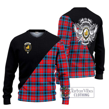 MacTavish (McTavish) Tartan Ugly Sweater with Family Crest and Military Logo Style