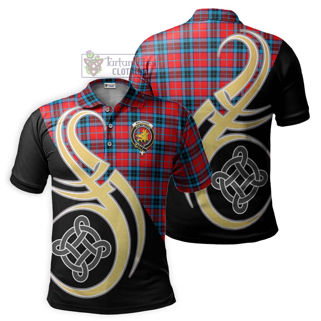 MacTavish (McTavish) Tartan Polo Shirt with Family Crest and Celtic Symbol Style Kid - Tartan Vibes Clothing