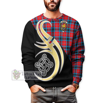 MacTavish (McTavish) Tartan Sweatshirt with Family Crest and Celtic Symbol Style Unisex - Tartan Vibes Clothing