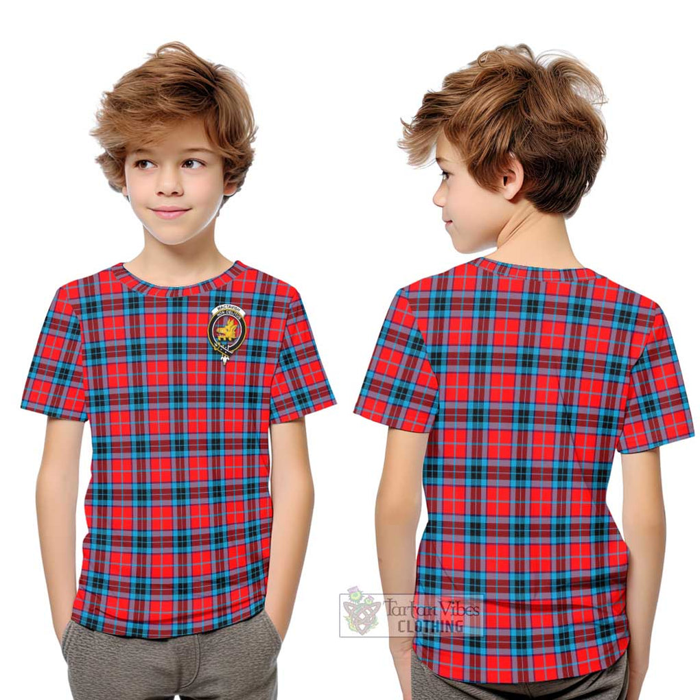 MacTavish (McTavish) Tartan Kid T-Shirt with Family Crest Youth XL Size14 - Tartanvibesclothing Shop