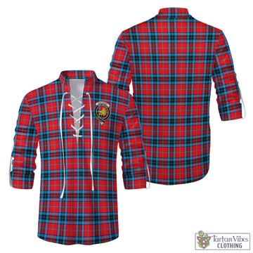 Tartan Vibes Clothing MacTavish Modern Tartan Men's Scottish Traditional Jacobite Ghillie Kilt Shirt with Family Crest