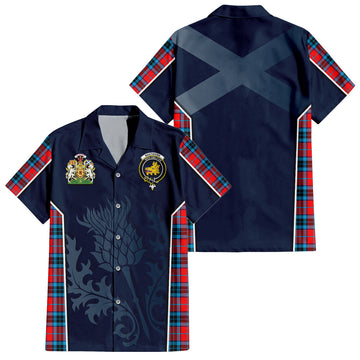 MacTavish (McTavish) Tartan Hawaiian Shirt with Family Crest and Scottish Thistle Vibes Sport Style