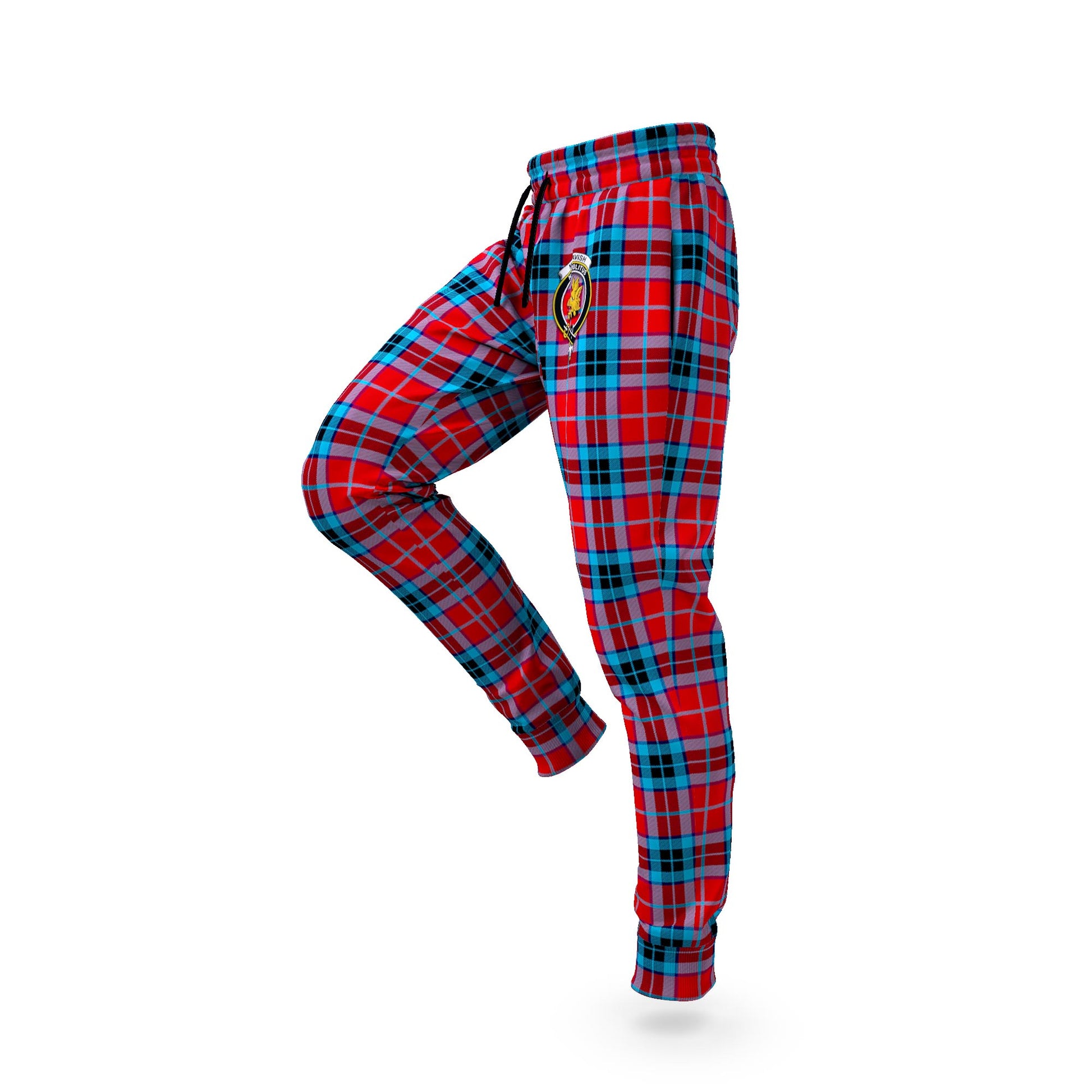 MacTavish (McTavish) Tartan Joggers Pants with Family Crest S - Tartan Vibes Clothing