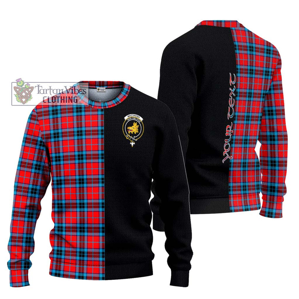 MacTavish (McTavish) Tartan Knitted Sweater with Family Crest and Half Of Me Style Unisex - Tartanvibesclothing Shop