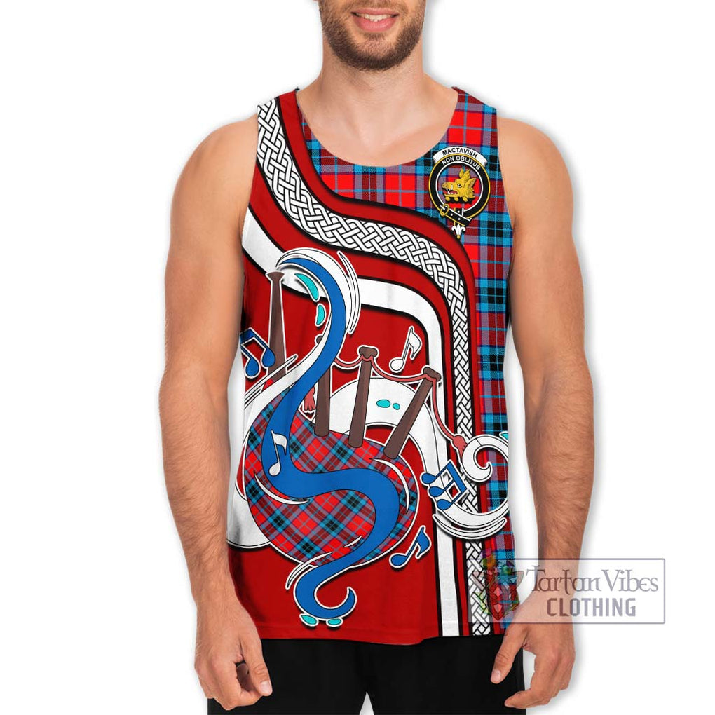 MacTavish (McTavish) Tartan Men's Tank Top with Epic Bagpipe Style Men - Tartanvibesclothing Shop