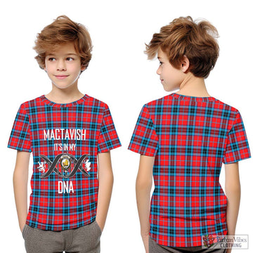 MacTavish (McTavish) Tartan Kid T-Shirt with Family Crest DNA In Me Style Youth XL Size14 - Tartanvibesclothing Shop