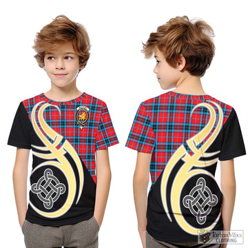 MacTavish (McTavish) Tartan Kid T-Shirt with Family Crest and Celtic Symbol Style Youth XL Size14 - Tartan Vibes Clothing