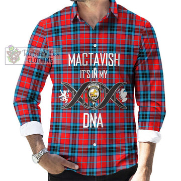 MacTavish (McTavish) Tartan Long Sleeve Button Shirt with Family Crest DNA In Me Style
