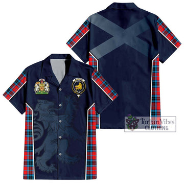MacTavish (McTavish) Tartan Hawaiian Shirt with Family Crest and Lion Rampant Vibes Sport Style