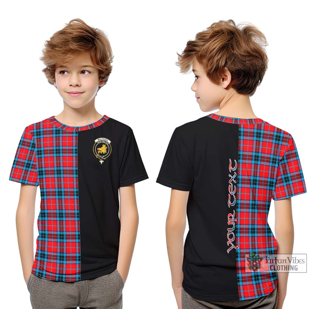 MacTavish (McTavish) Tartan Kid T-Shirt with Family Crest and Half Of Me Style Youth XL Size14 - Tartanvibesclothing Shop