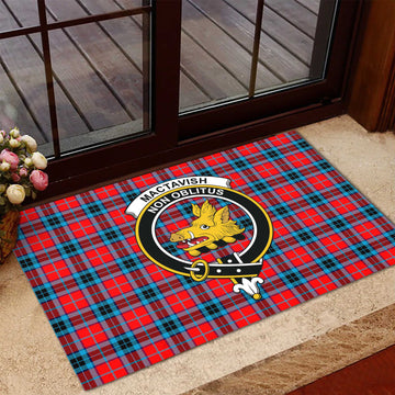 MacTavish (McTavish) Tartan Rubber Doormat with Family Crest