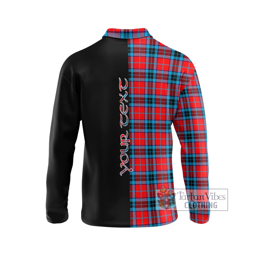 MacTavish (McTavish) Tartan Long Sleeve Polo Shirt with Family Crest and Half Of Me Style - Tartanvibesclothing Shop