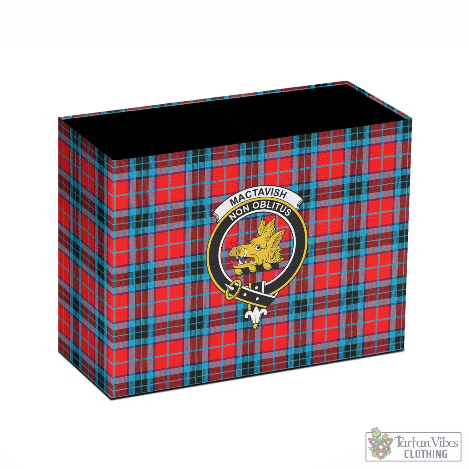 Tartan Vibes Clothing MacTavish Modern Tartan Pen Holder with Family Crest