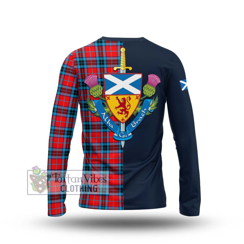 Tartan Vibes Clothing MacTavish Modern Tartan Long Sleeve T-Shirt with Scottish Lion Royal Arm Half Style