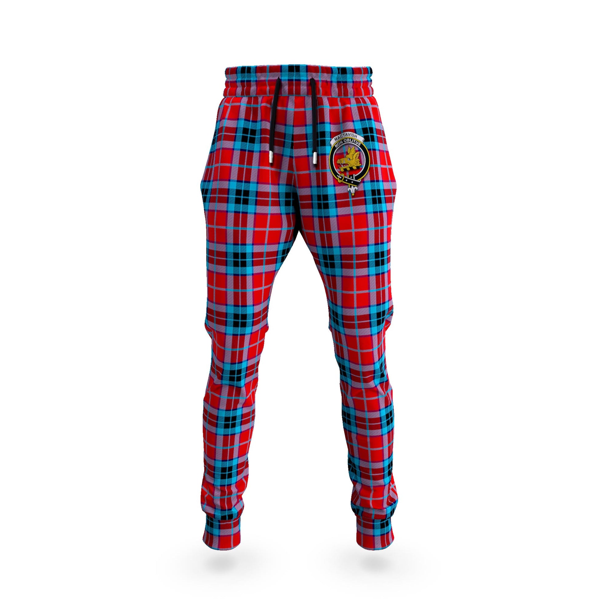 MacTavish (McTavish) Tartan Joggers Pants with Family Crest 5XL - Tartan Vibes Clothing