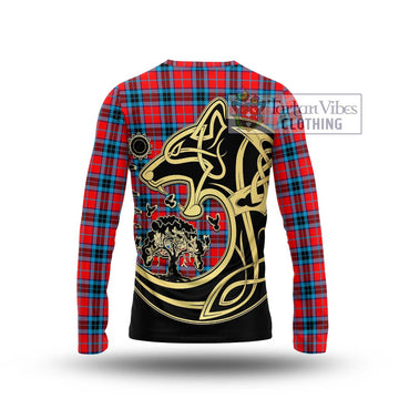 MacTavish (McTavish) Tartan Long Sleeve T-Shirt with Family Crest Celtic Wolf Style - Tartan Vibes Clothing