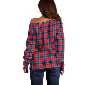MacTavish (McTavish) Tartan Off Shoulder Women Sweater with Family Crest