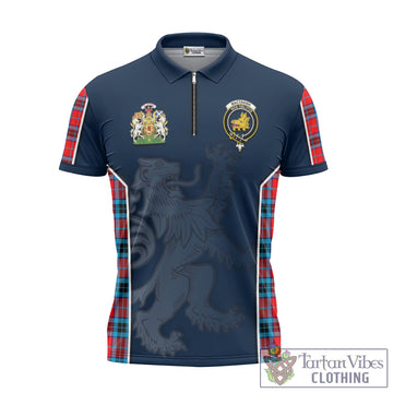 MacTavish Modern Tartan Zipper Polo Shirt with Family Crest and Lion Rampant Vibes Sport Style
