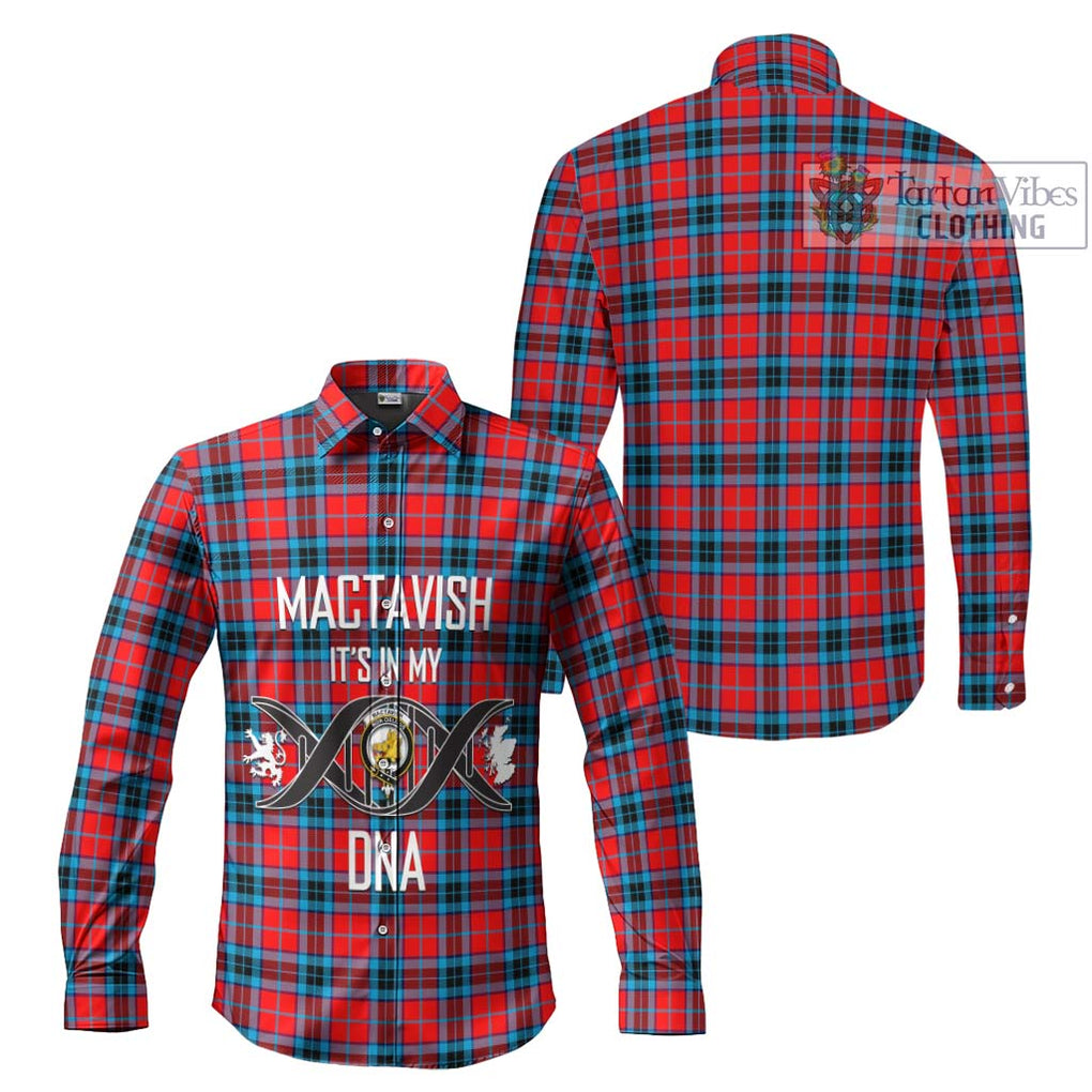 MacTavish (McTavish) Tartan Long Sleeve Button Shirt with Family Crest DNA In Me Style Men's Shirt - Tartanvibesclothing Shop