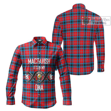 MacTavish (McTavish) Tartan Long Sleeve Button Shirt with Family Crest DNA In Me Style
