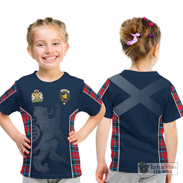 MacTavish (McTavish) Tartan Kid T-Shirt with Family Crest and Lion Rampant Vibes Sport Style - Tartan Vibes Clothing