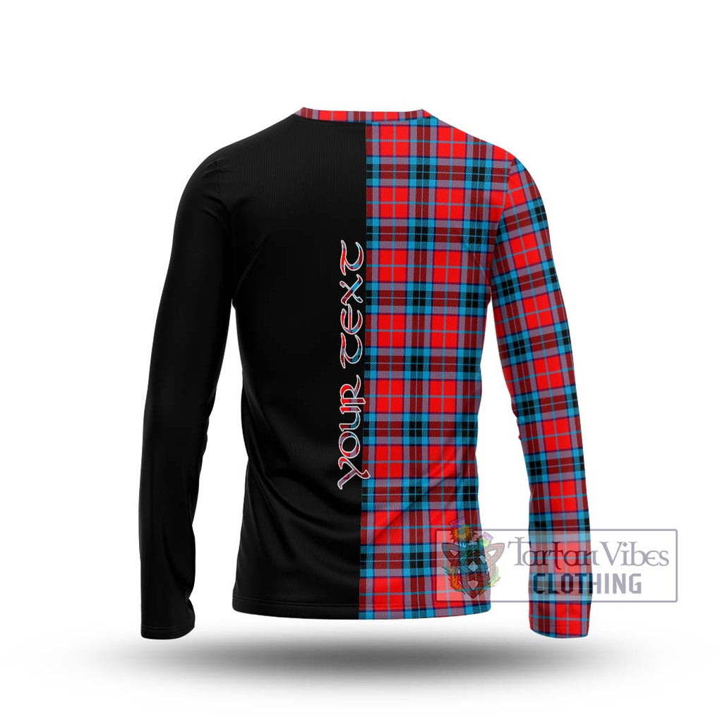 MacTavish (McTavish) Tartan Long Sleeve T-Shirt with Family Crest and Half Of Me Style - Tartanvibesclothing Shop