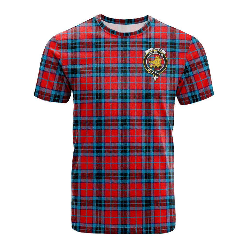 MacTavish (McTavish) Tartan T-Shirt with Family Crest - Tartan Vibes Clothing