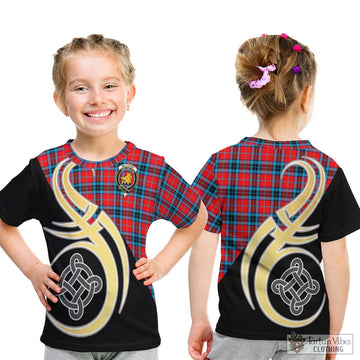MacTavish (McTavish) Tartan Kid T-Shirt with Family Crest and Celtic Symbol Style - Tartan Vibes Clothing