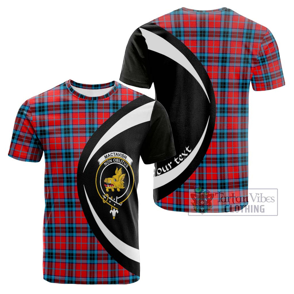 Tartan Vibes Clothing MacTavish Modern Tartan Cotton T-shirt with Family Crest Circle Style