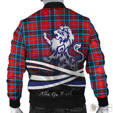 MacTavish (McTavish) Tartan Bomber Jacket with Alba Gu Brath Regal Lion Emblem