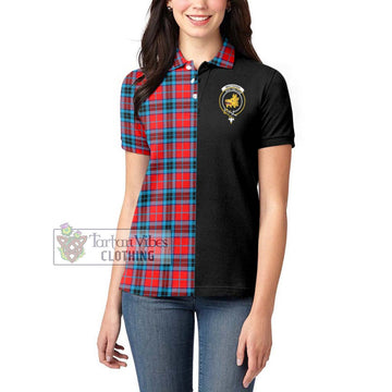 MacTavish (McTavish) Tartan Women's Polo Shirt with Family Crest and Half Of Me Style - Tartanvibesclothing Shop