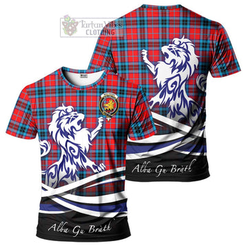 Tartan Vibes Clothing MacTavish Modern Tartan Cotton T-shirt with Alba Gu Brath Regal Lion Emblem