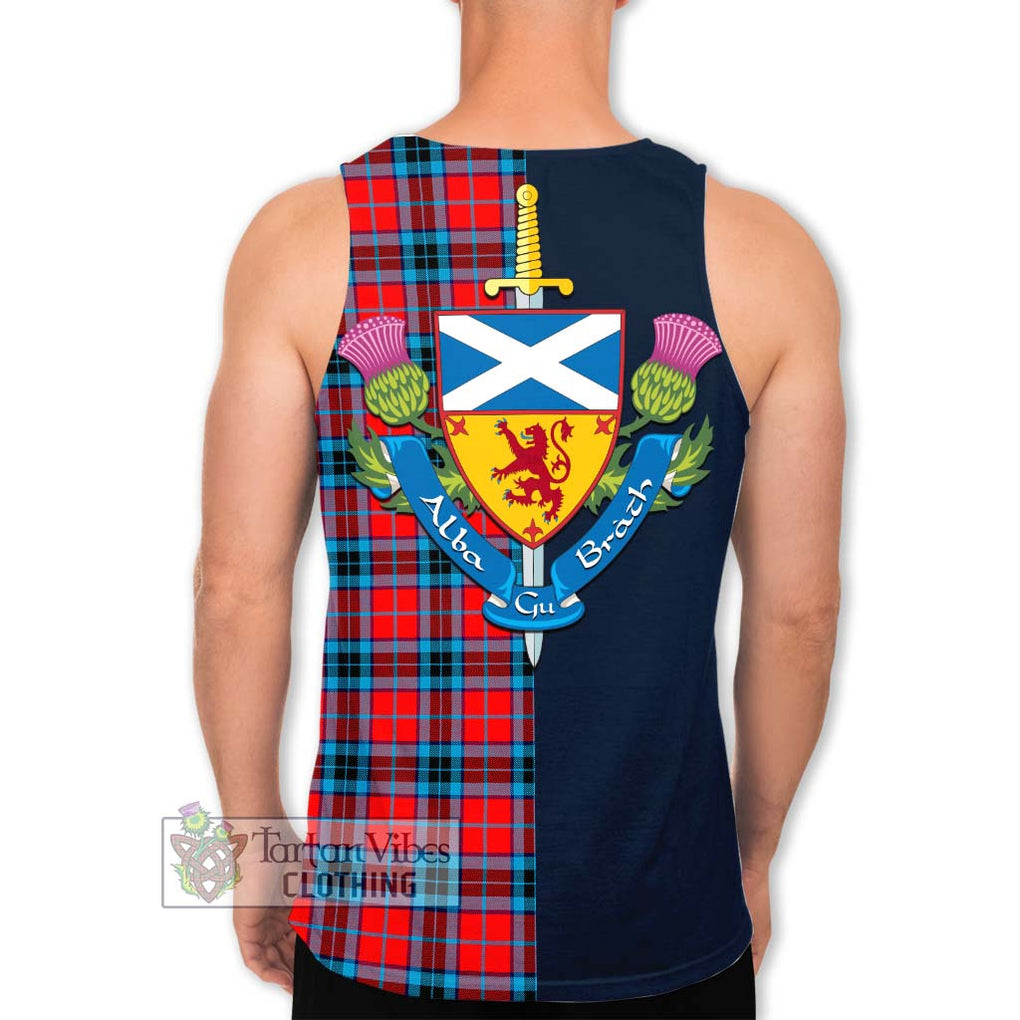 Tartan Vibes Clothing MacTavish Modern Tartan Men's Tank Top with Scottish Lion Royal Arm Half Style
