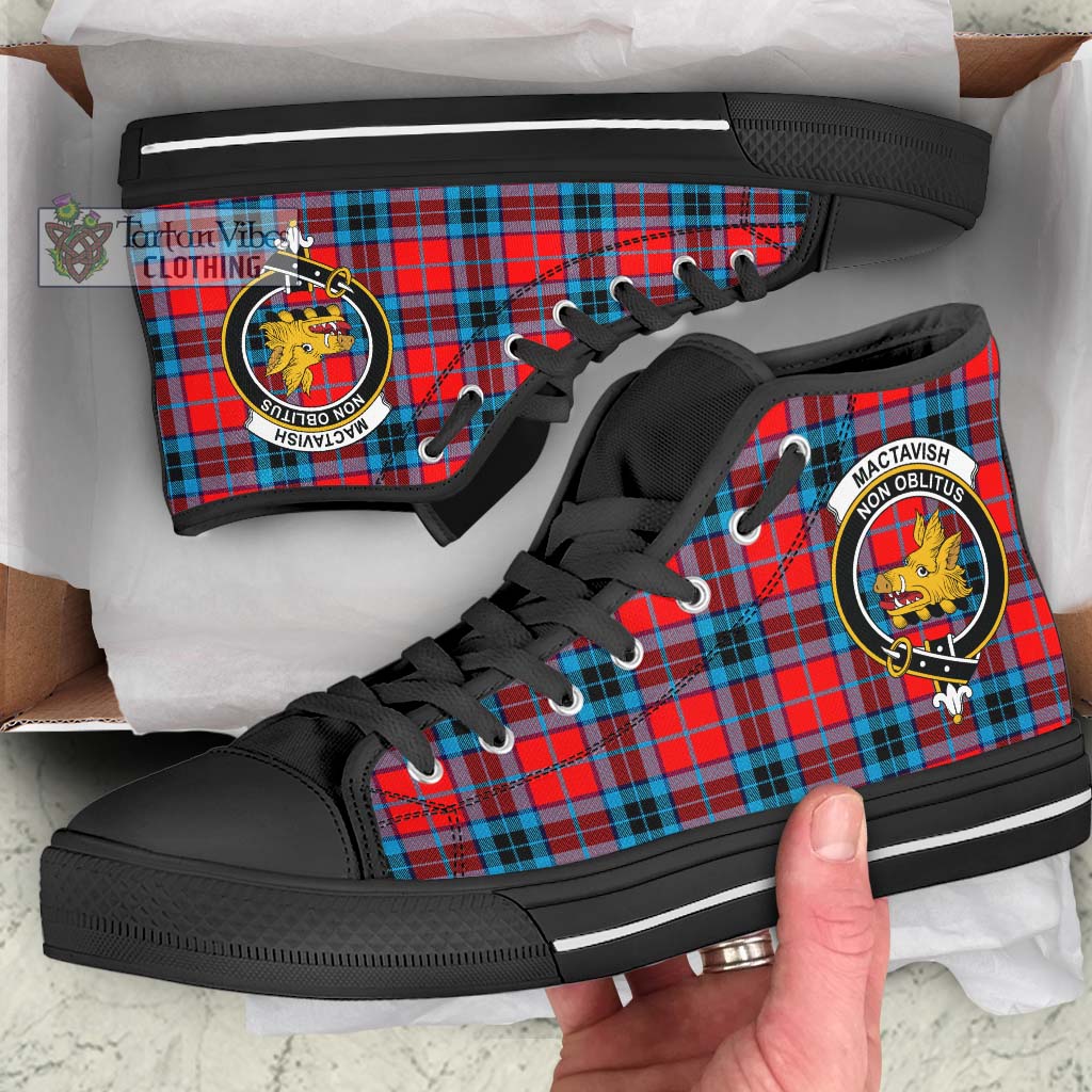 Tartan Vibes Clothing MacTavish Modern Tartan High Top Shoes with Family Crest