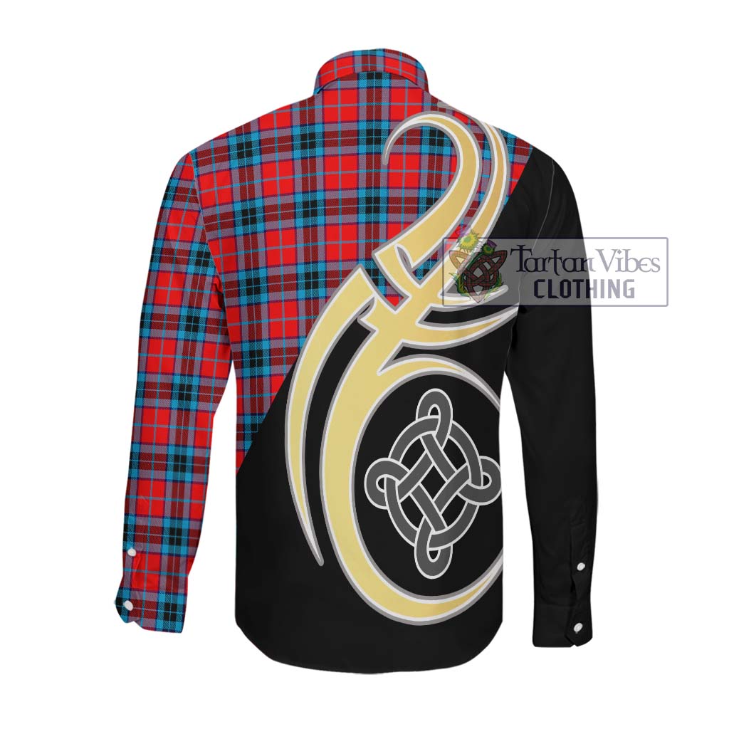 MacTavish (McTavish) Tartan Long Sleeve Button Shirt with Family Crest and Celtic Symbol Style Men's Shirt - Tartan Vibes Clothing