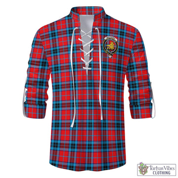 Tartan Vibes Clothing MacTavish Modern Tartan Men's Scottish Traditional Jacobite Ghillie Kilt Shirt with Family Crest