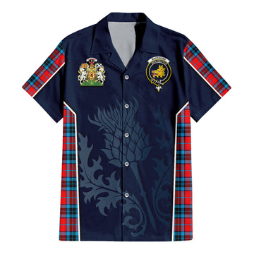 MacTavish (McTavish) Tartan Hawaiian Shirt with Family Crest and Scottish Thistle Vibes Sport Style