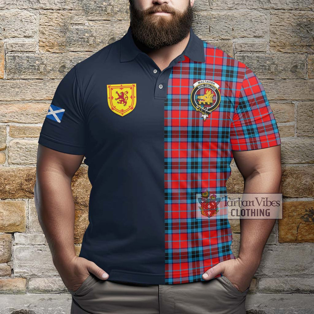 Tartan Vibes Clothing MacTavish Modern Tartan Polo Shirt with Scottish Lion Royal Arm Half Style