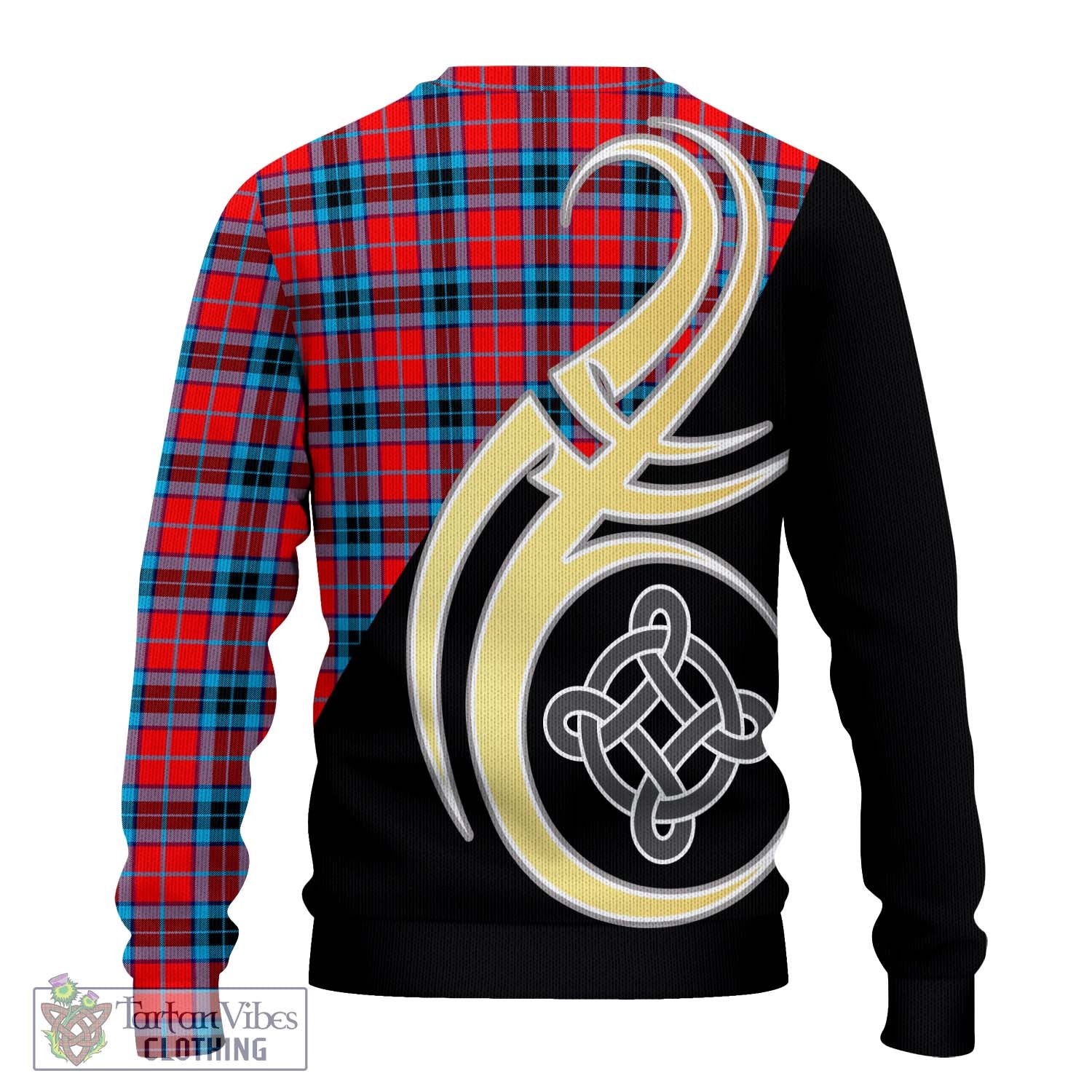 MacTavish (McTavish) Tartan Knitted Sweater with Family Crest and Celtic Symbol Style - Tartan Vibes Clothing