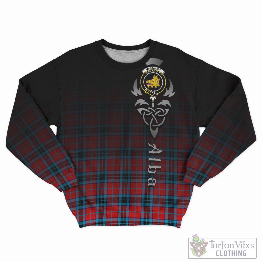 Tartan Vibes Clothing MacTavish Modern Tartan Sweatshirt Featuring Alba Gu Brath Family Crest Celtic Inspired