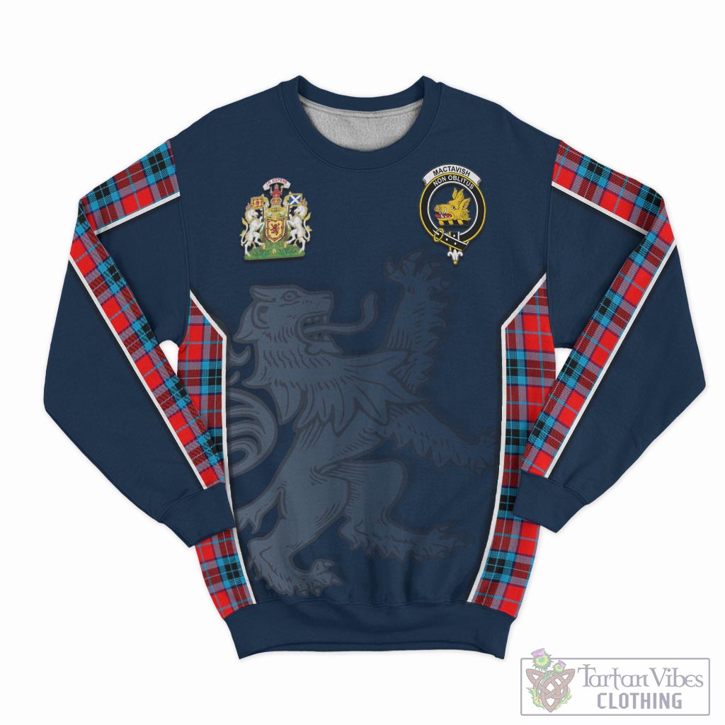 Tartan Vibes Clothing MacTavish Modern Tartan Sweater with Family Crest and Lion Rampant Vibes Sport Style