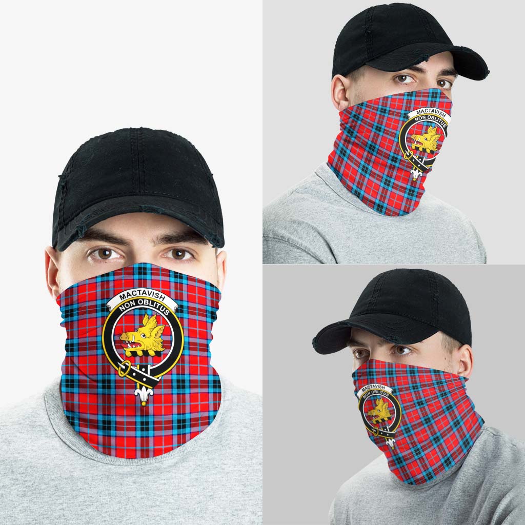MacTavish Modern Tartan Neck Gaiters, Tartan Bandanas, Tartan Head Band with Family Crest