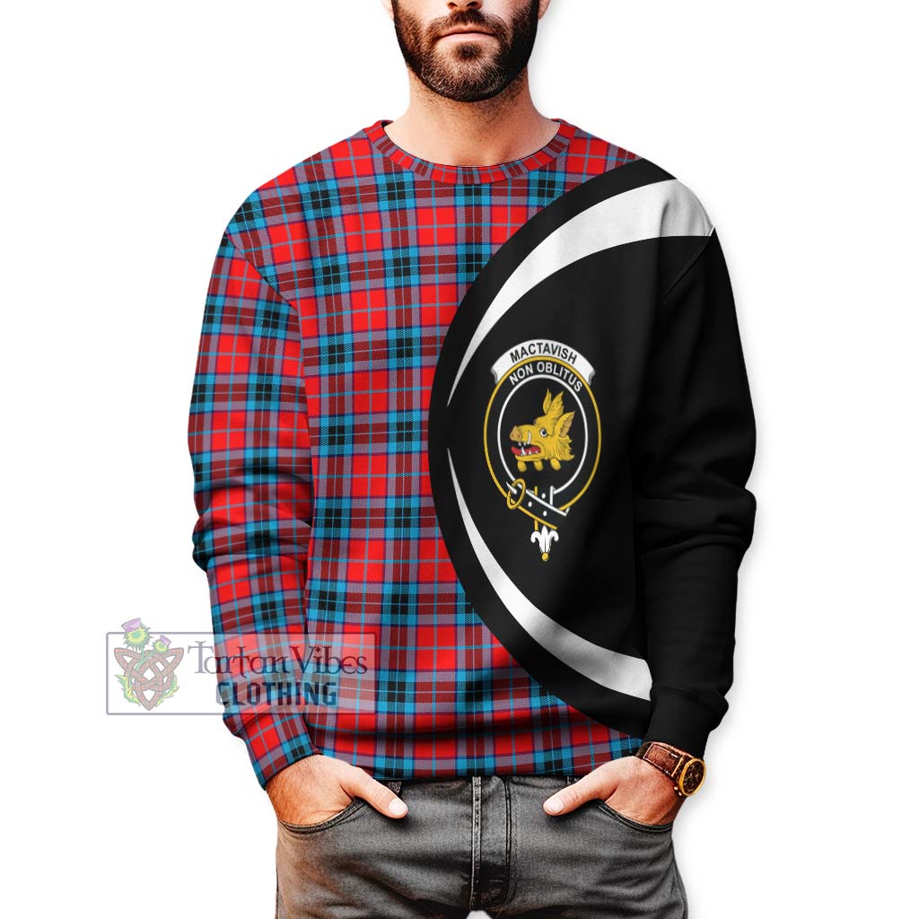 MacTavish (McTavish) Tartan Sweatshirt with Family Crest Circle Style - Tartan Vibes Clothing
