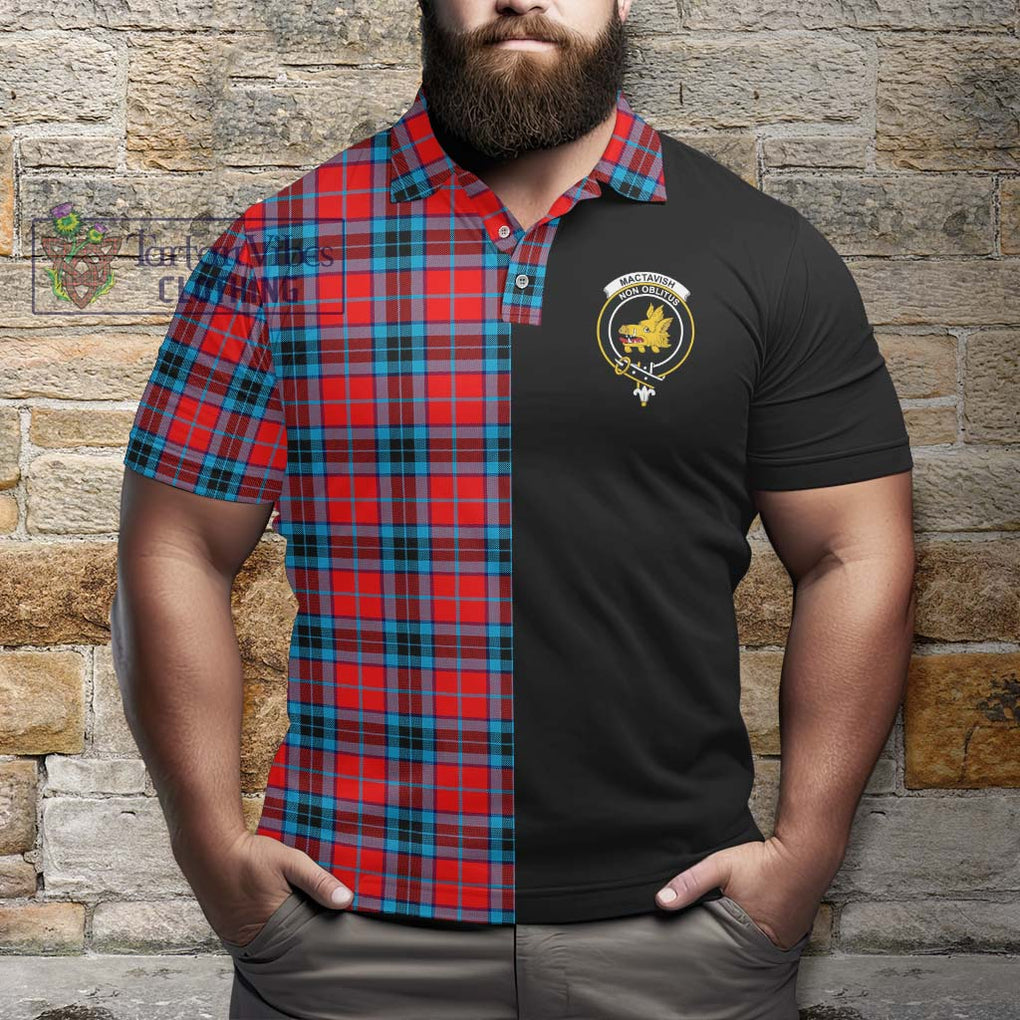 MacTavish (McTavish) Tartan Polo Shirt with Family Crest and Half Of Me Style - Tartanvibesclothing Shop