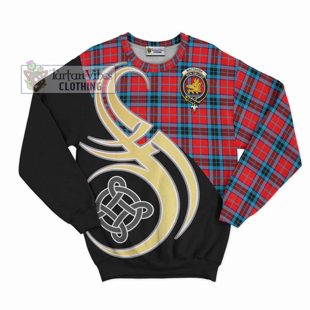 MacTavish (McTavish) Tartan Sweatshirt with Family Crest and Celtic Symbol Style - Tartan Vibes Clothing
